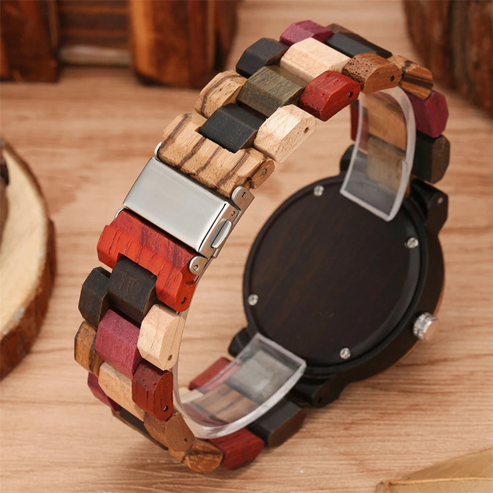 Top luxury brand ladies full wood color watch fashion quartz wristwatches bracelet couple birthday gift for women