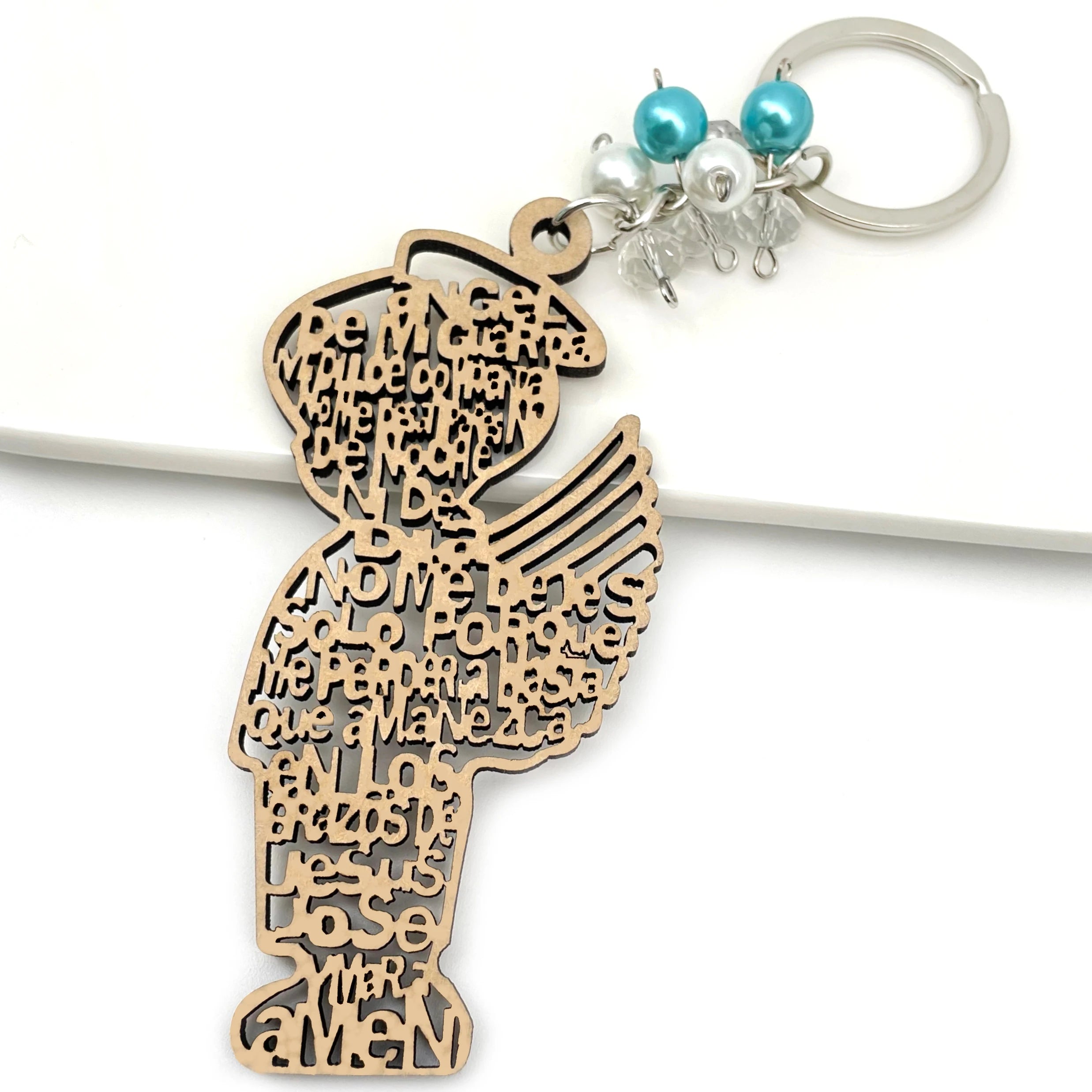 12pcs baptism angel boy wood keychain recuerdos de bautizo communion sweet 15 favor - united states - key chain