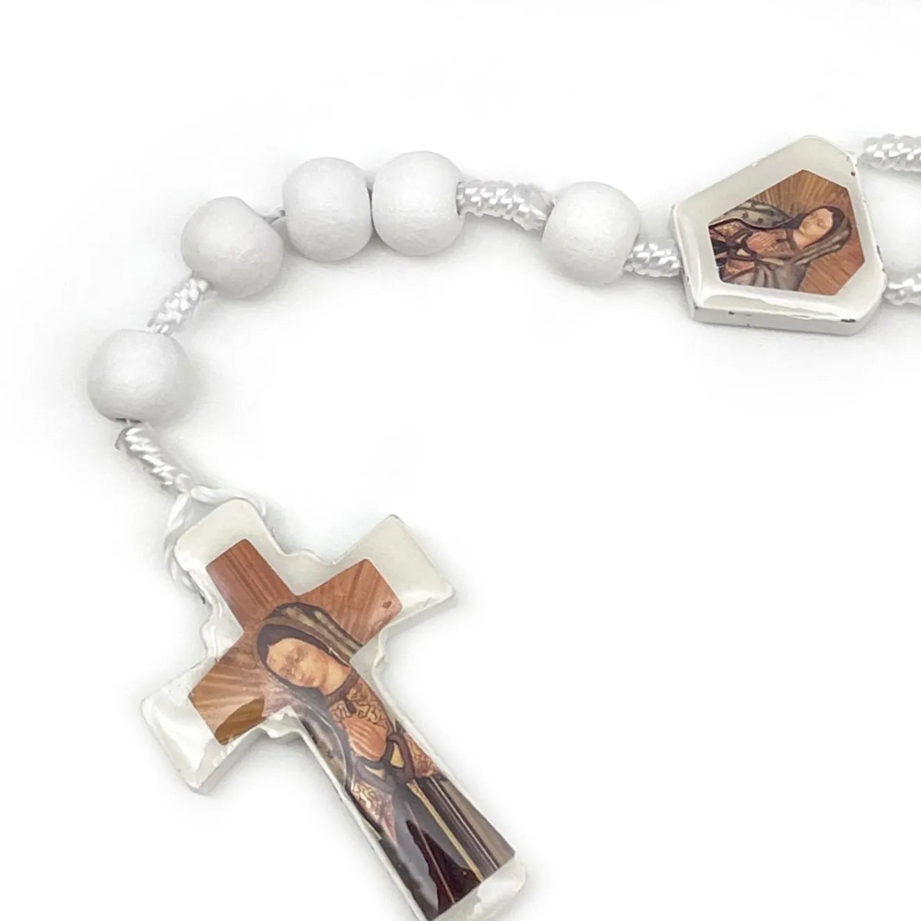 1 pcs rose-scented wooden bead rosary necklace – our lady of guadalupe devotional gift - united states