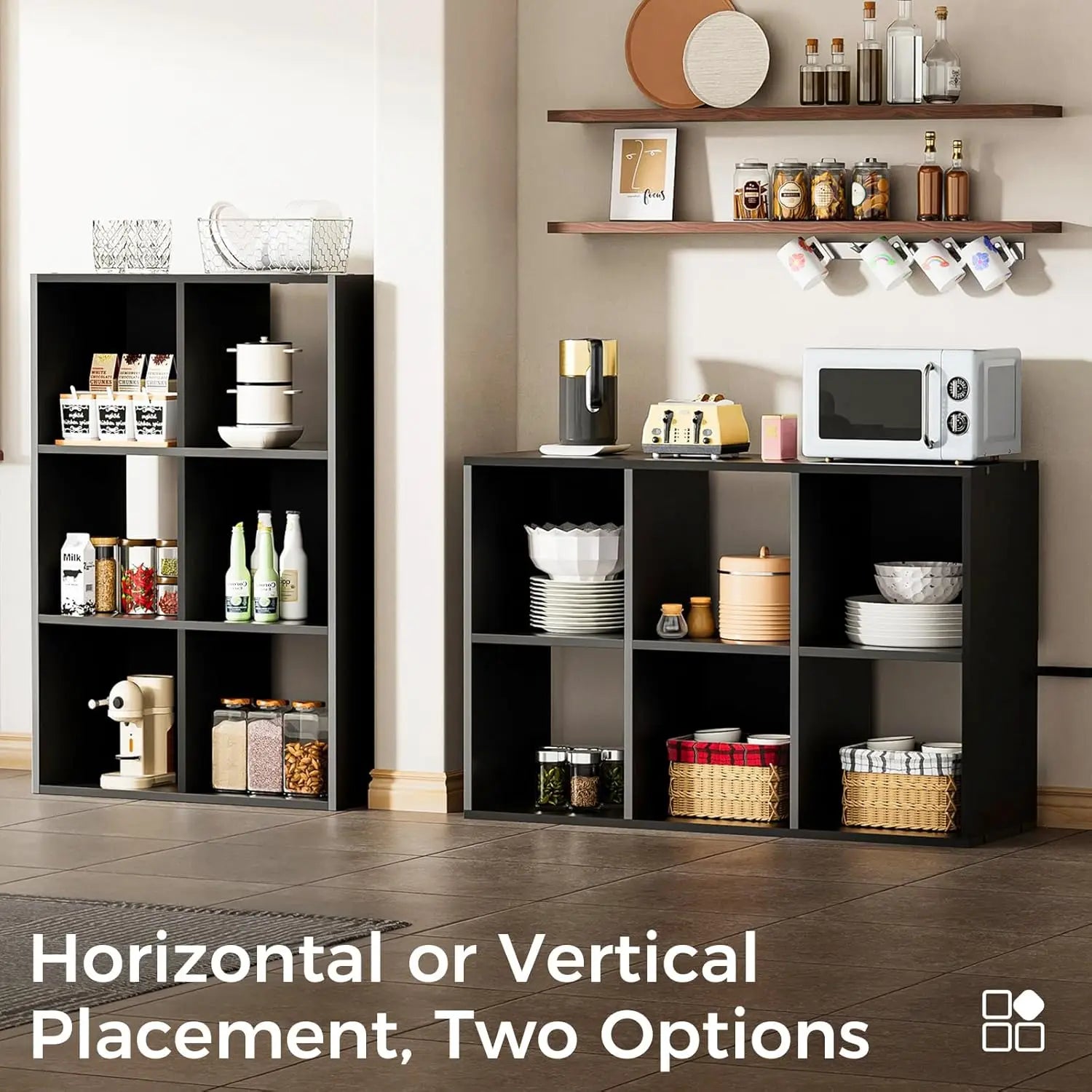 Comhoma wood cube storage organizer with open back&removable back panels 11in bookshelf cubicle shelf bookcase