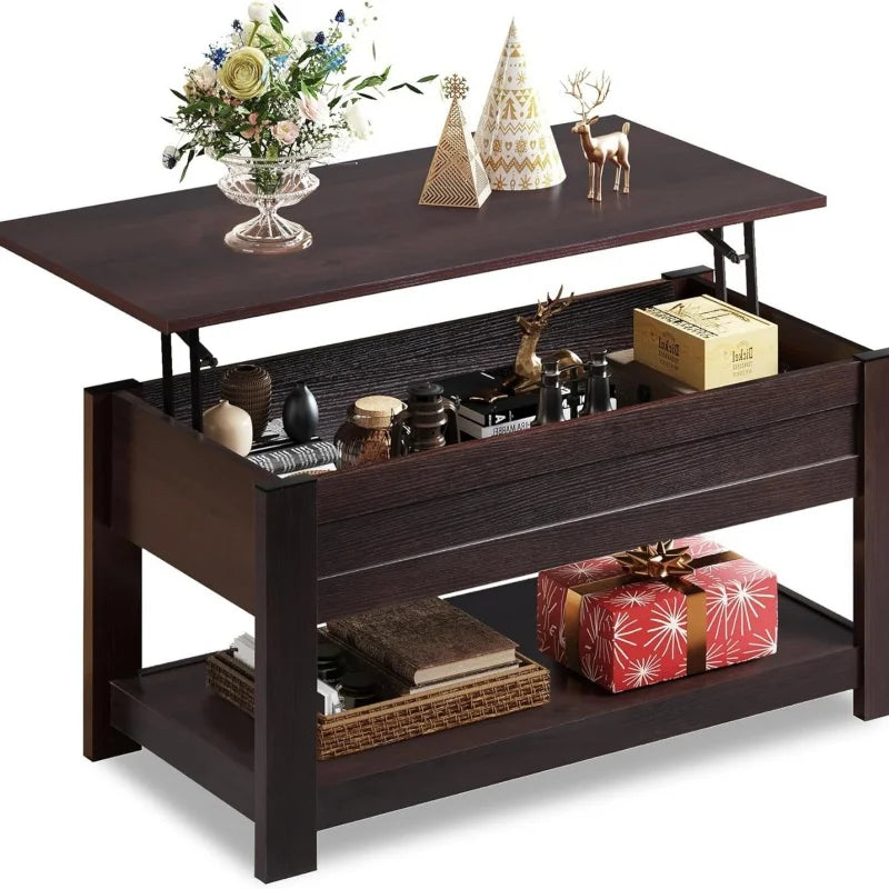 Galaxhero lift top coffee table with hidden compartment storage shelf multifunctional for living room modern farmhouse