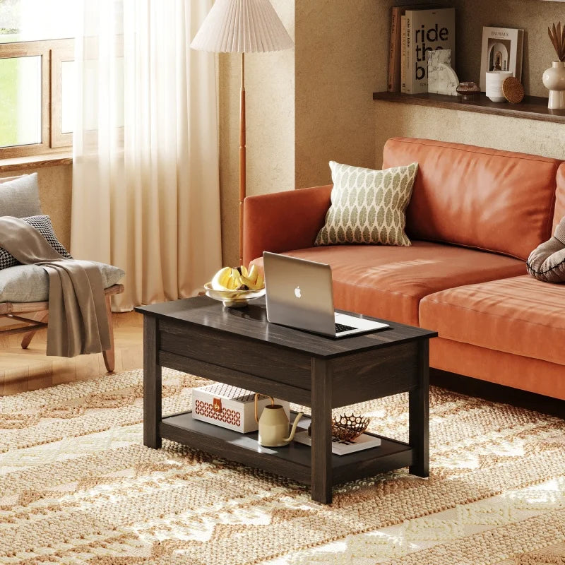 Galaxhero lift top coffee table with hidden compartment storage shelf multifunctional for living room modern farmhouse