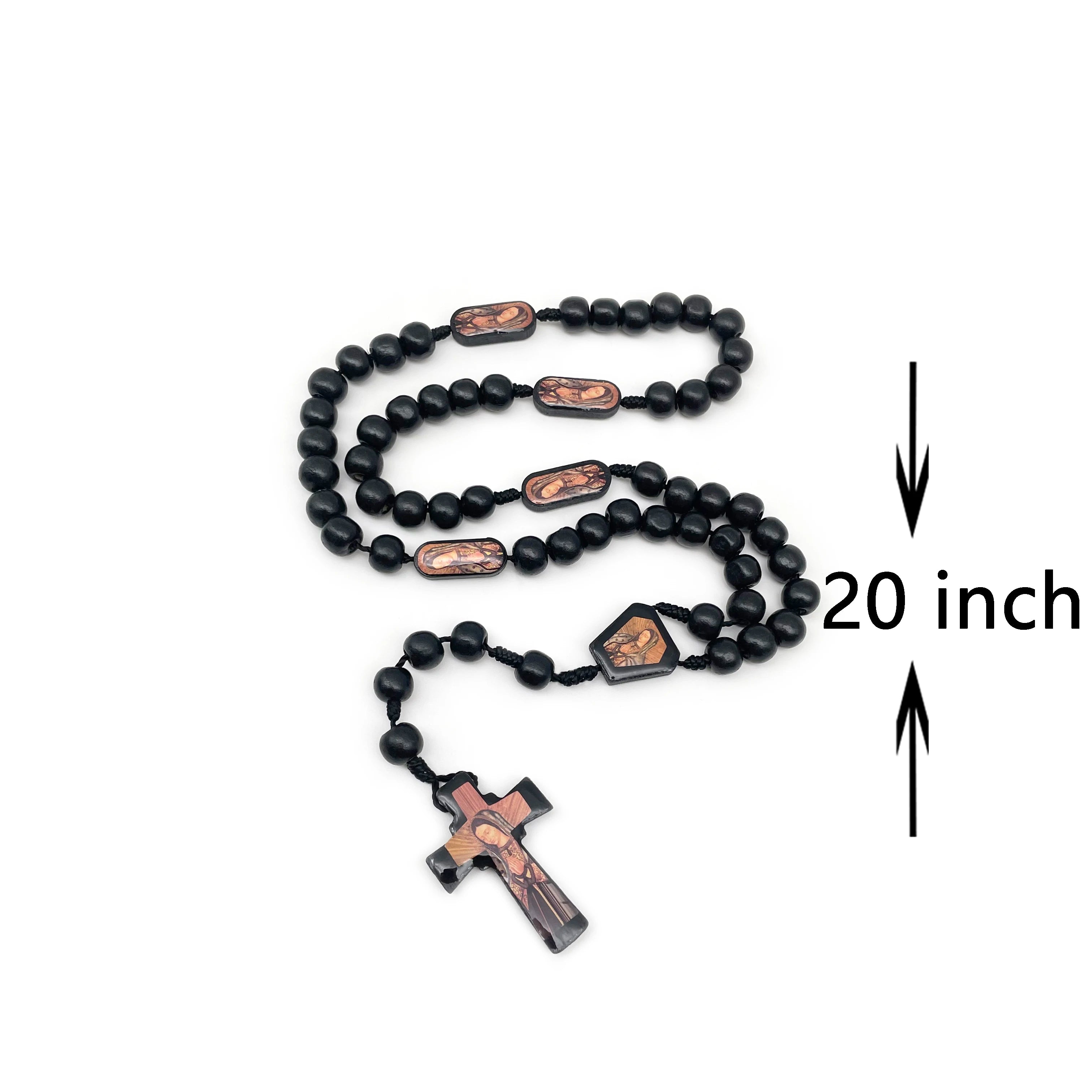 1 pcs rose-scented wooden bead rosary necklace – our lady of guadalupe devotional gift - united states