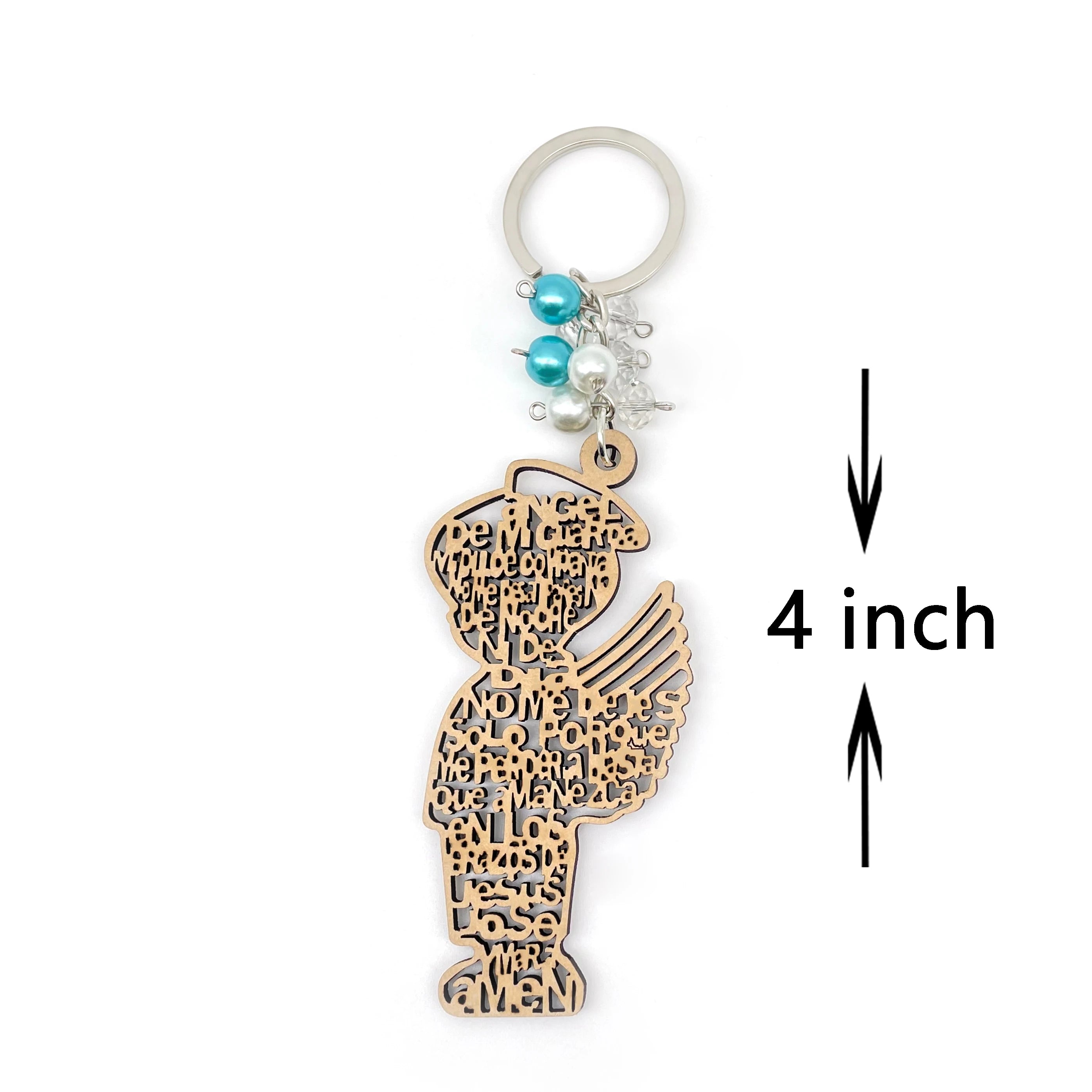12pcs baptism angel boy wood keychain recuerdos de bautizo communion sweet 15 favor - united states - key chain