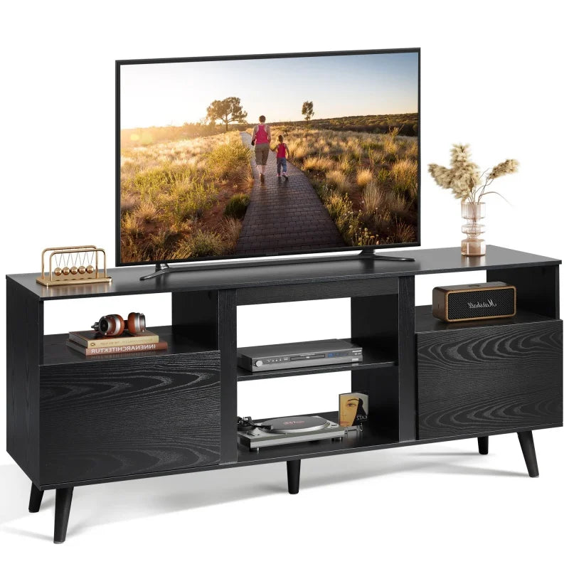 Galaxhero tv stand for 65 inch entertainment center with 2 storage cabinets media console living room bedroom office