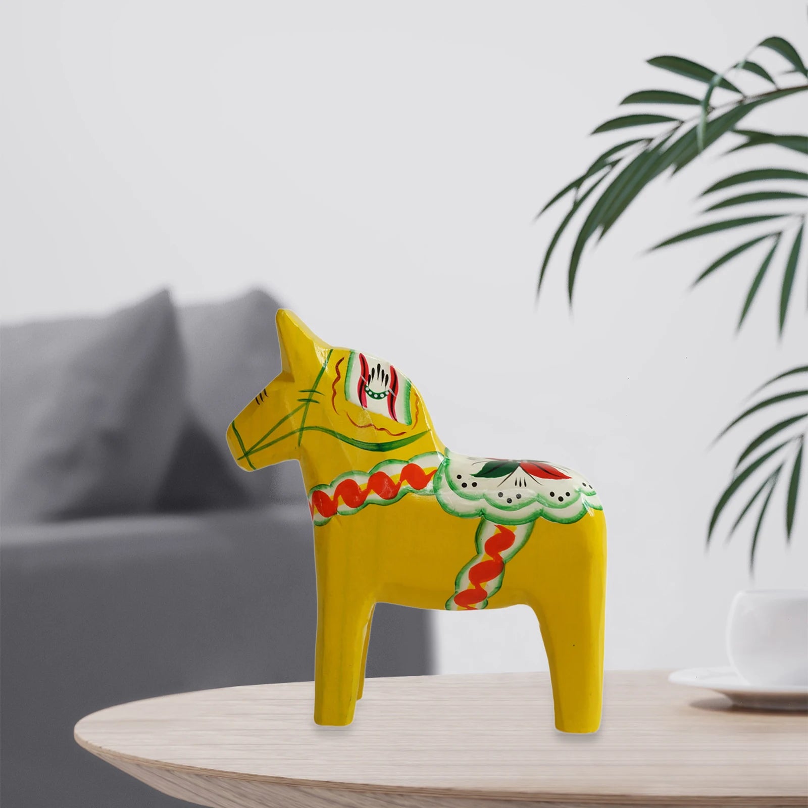 Wood swedish dala horse creative souvenir handicraft animal sculpture ornament for shelf cabinet living room home decor