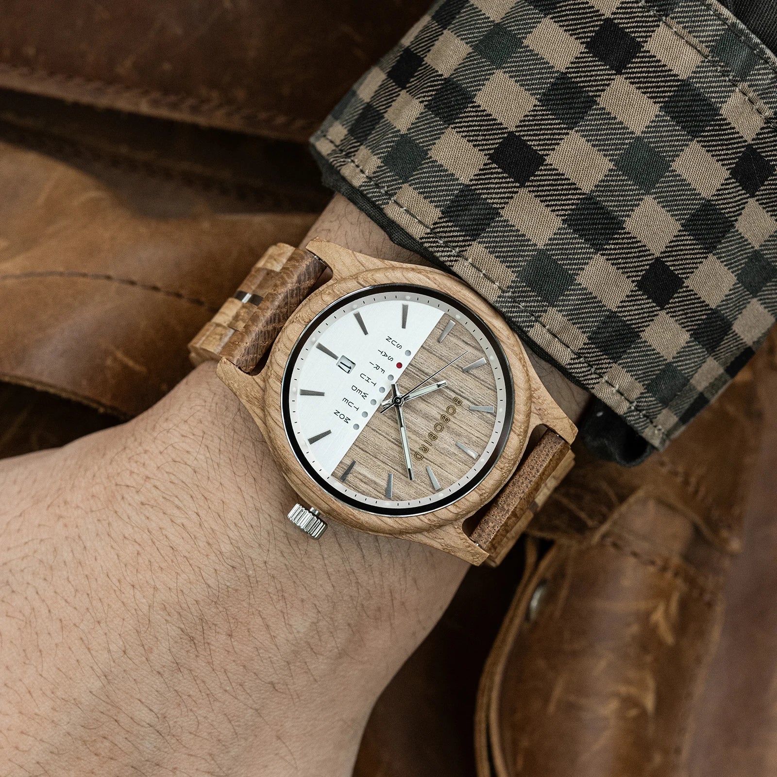 Bobo bird wooden quartz watch vintage man with calendar original luxury brands men’s wristwatch 2024 new arrival