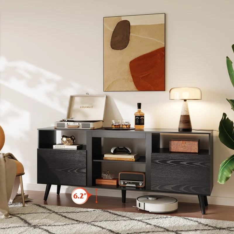 Galaxhero tv stand for 65 inch entertainment center with 2 storage cabinets media console living room bedroom office