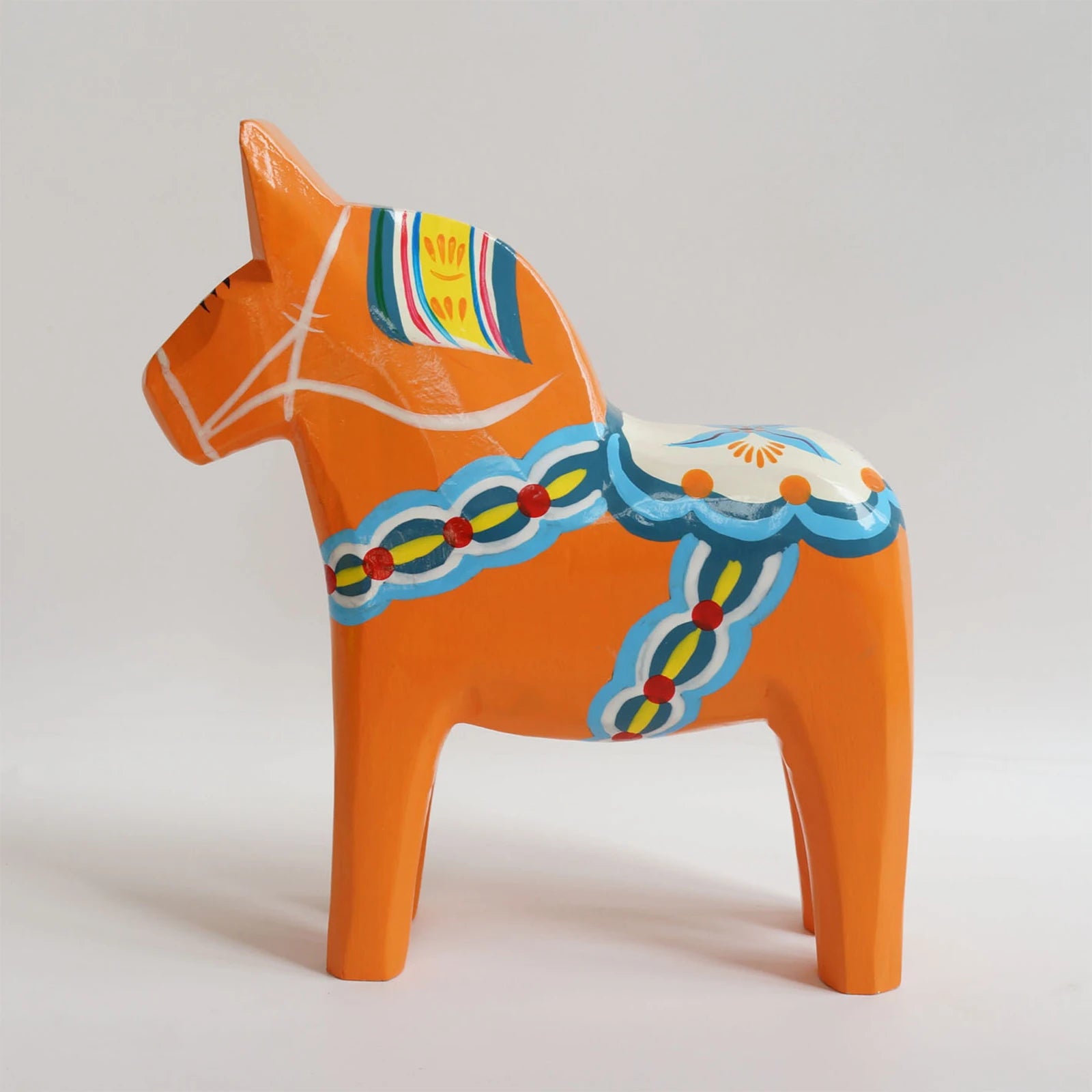 Wood swedish dala horse creative souvenir handicraft animal sculpture ornament for shelf cabinet living room home decor