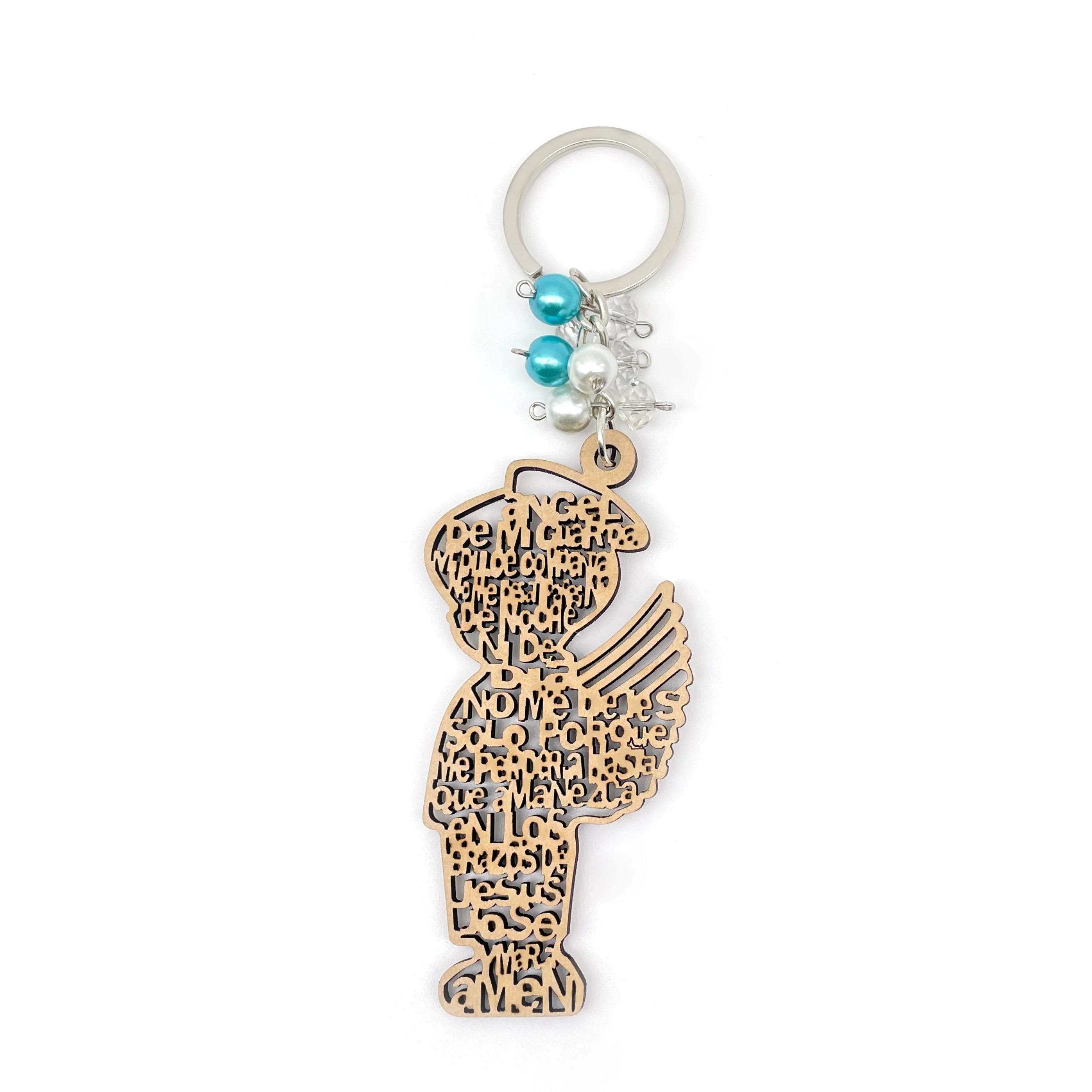 12pcs baptism angel boy wood keychain recuerdos de bautizo communion sweet 15 favor - united states - key chain