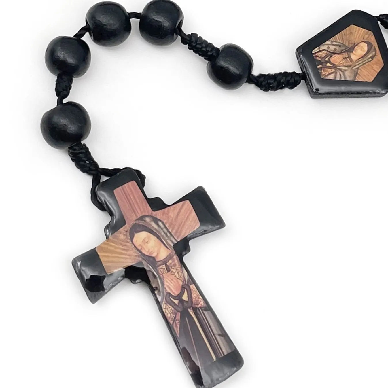 1 pcs rose-scented wooden bead rosary necklace – our lady of guadalupe devotional gift - united states