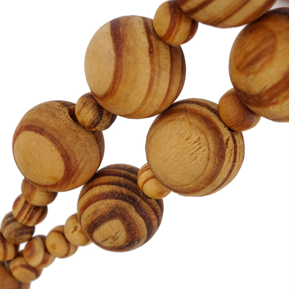 1 pcs 40-inch large wooden wall rosary – oversized décor & prayer beads - united states - necklace