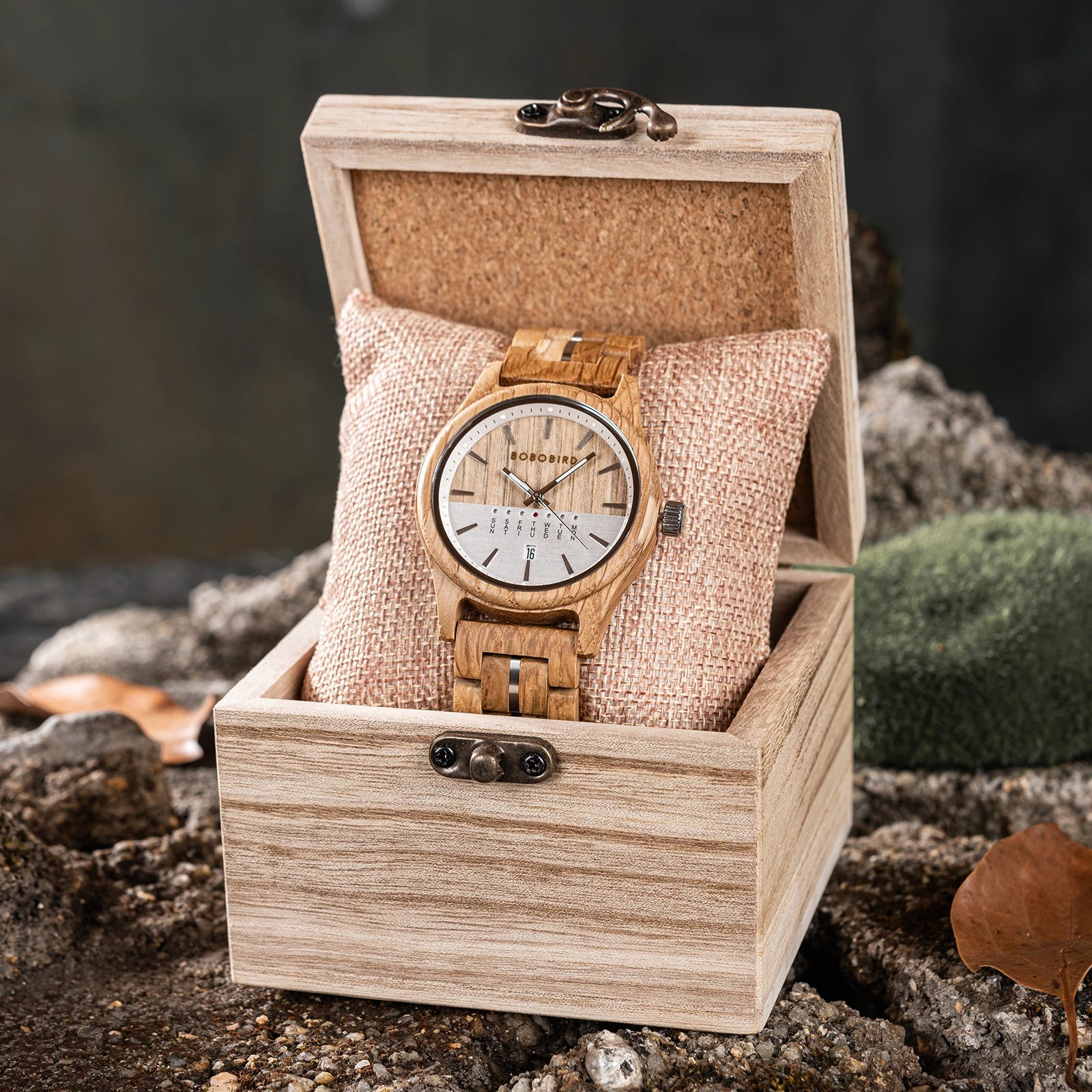 Bobo bird wooden quartz watch vintage man with calendar original luxury brands men’s wristwatch 2024 new arrival