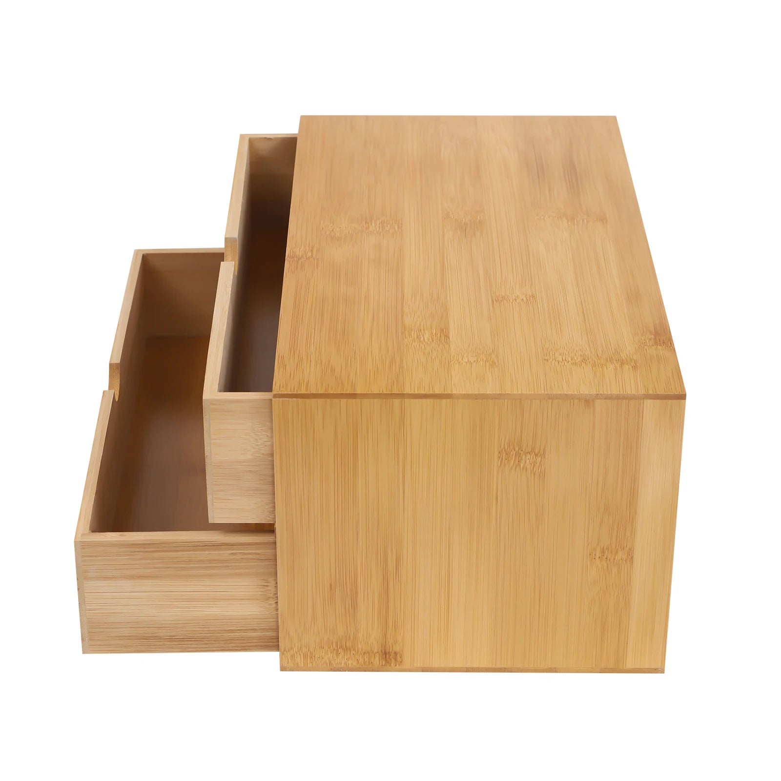Desk organizer - mini bamboo drawer tabletop storage organization box for office home toiletries supplies no assembly