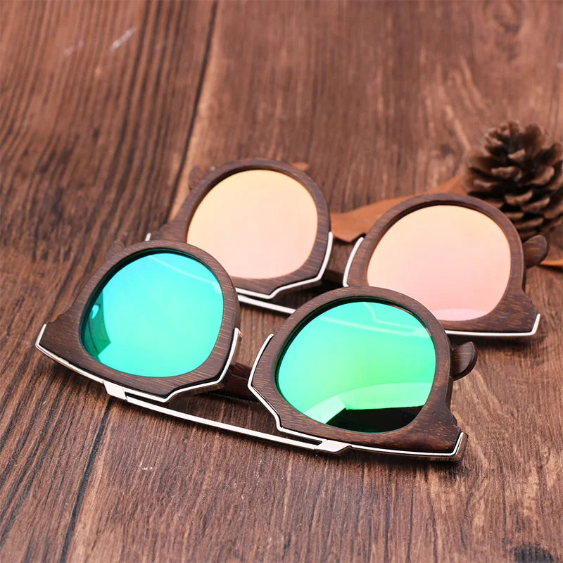 2020 high quality luxury designer sunglasses men driving sunglasses polarized uv400 bamboo wood sun glasses eyewear