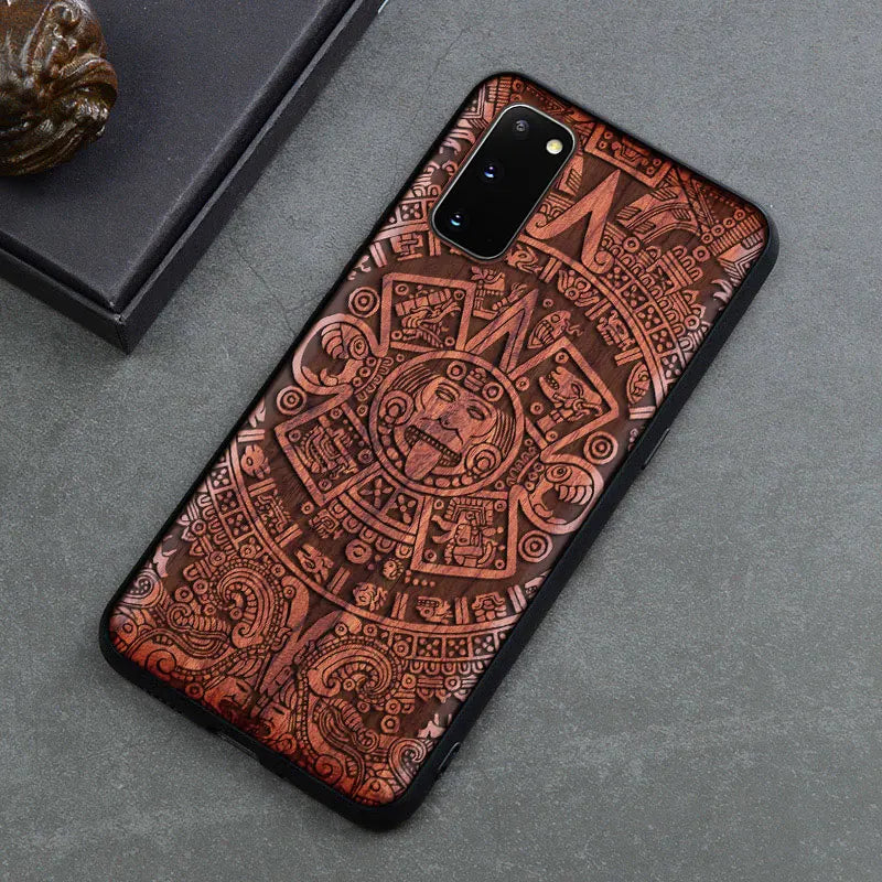Natural wood wooden tpu case for samsung galaxy s25 ultra s24 s23 s21 s20 fe note20 cover phone shell skin bag - color 1