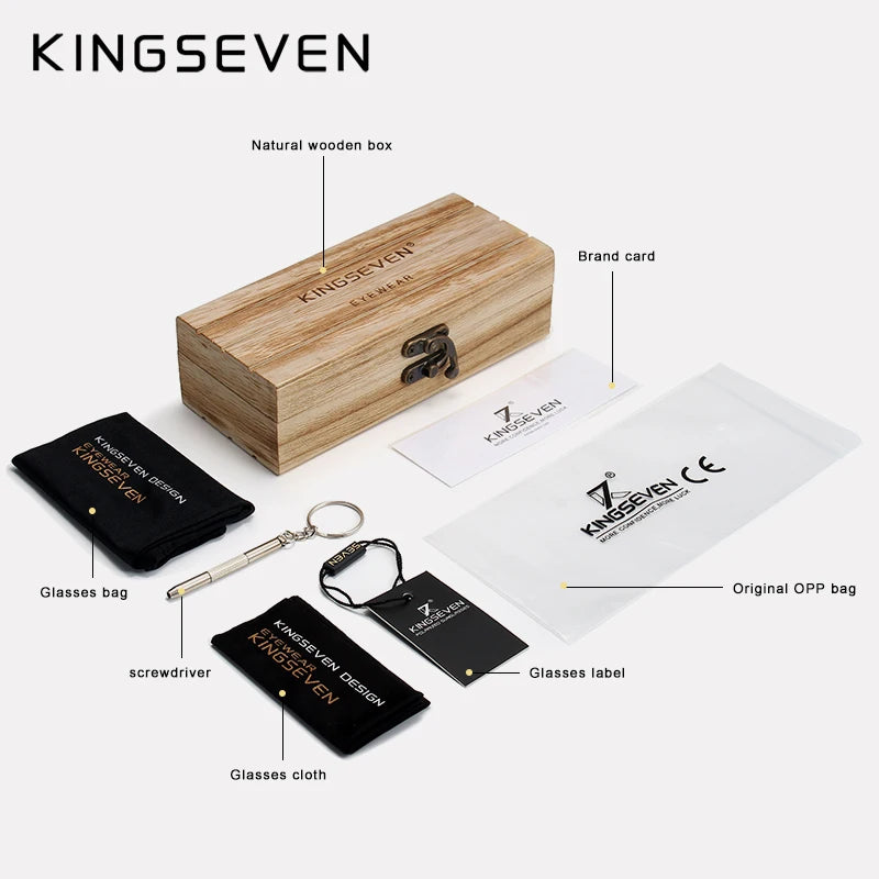 Kingseven brand tr90 natural walnut wooden sunglasses for men polarized uv400 lens retro women glasses reinforced hinge