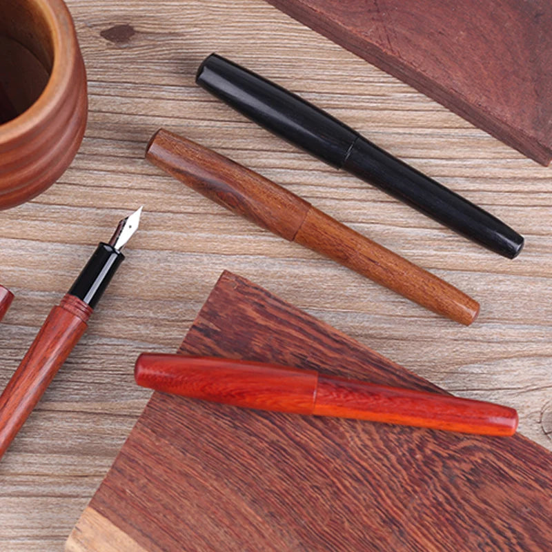 Majohn cowboy natural handmade wood fountain pen full wooden beautiful ef/f/calligraphy bent nib writing ink gift set