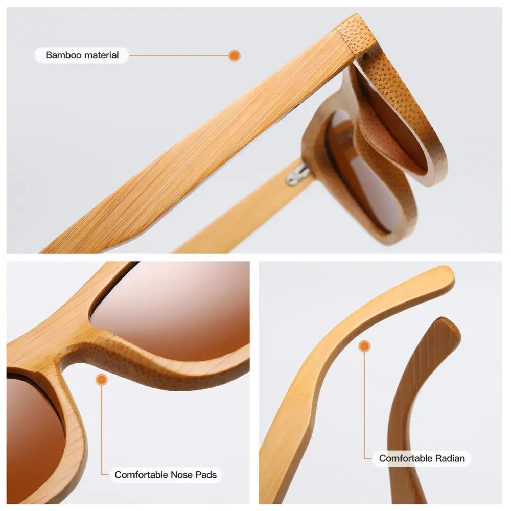 Gm natural wooden sunglasses handmade polarized mirror fashion bamboo eyewear sport glasses s1725