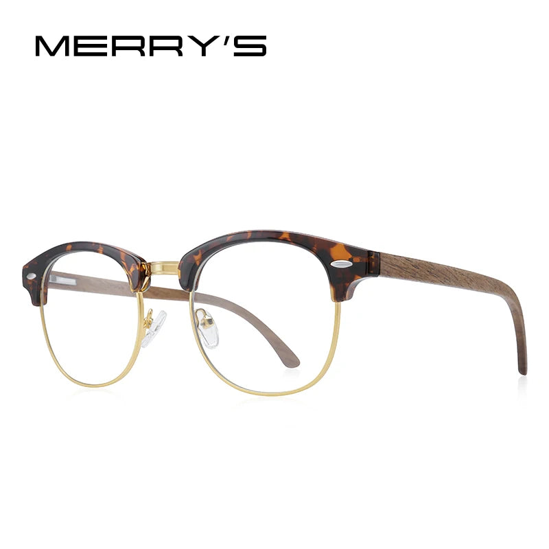 Merrys design classic wooden sunglasses for men women polarized uv400 protection semi-rimless retro eyewear handmade