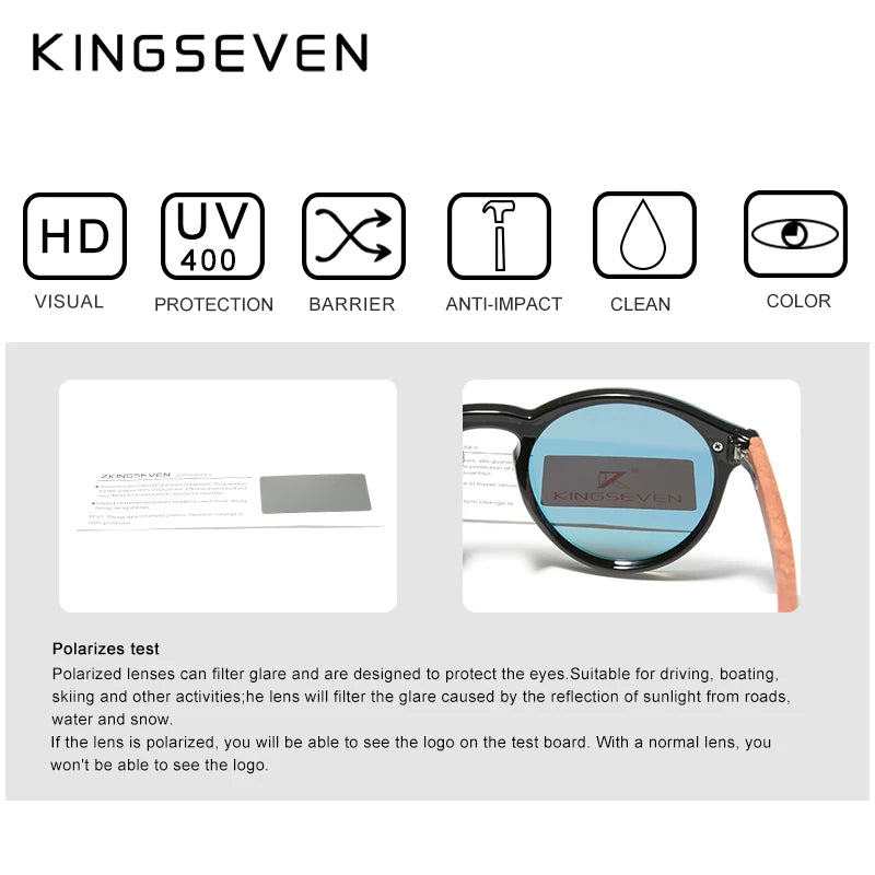 Natural wooden sunglasses kingseven bubinga men’s polarized glasses fashion sun original accessories