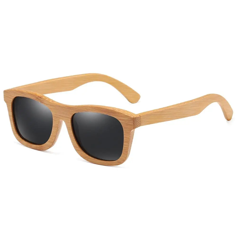 Gm natural wooden sunglasses handmade polarized mirror fashion bamboo eyewear sport glasses s1725 - black