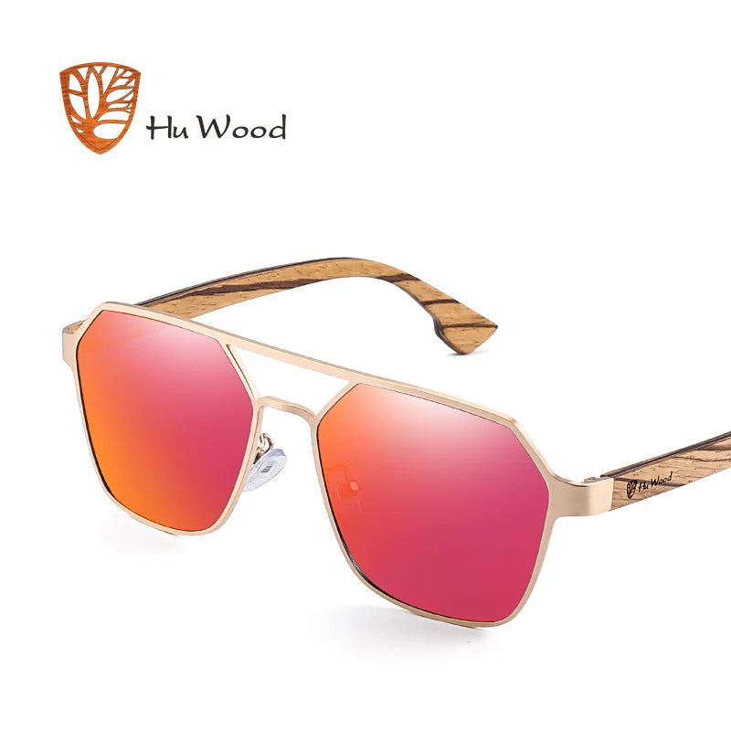Hu wood polarized vintage men handmade wooden sunglasses uv400 protection fashion smoke sun glasses women gafas de sol