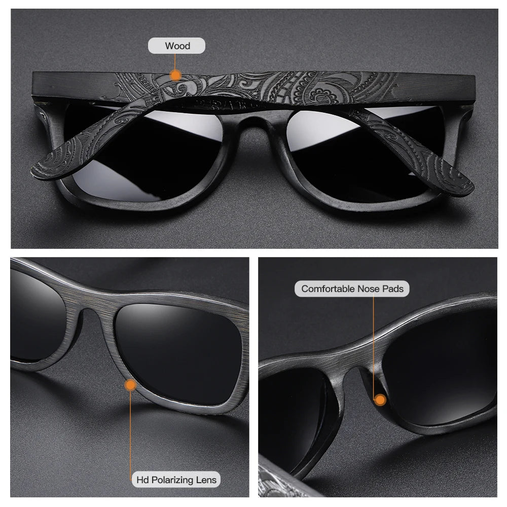 Gm wooden male lady sunglasses men’s luxury brand designer polarized sun glasses vintage sunglass women eyewear with box