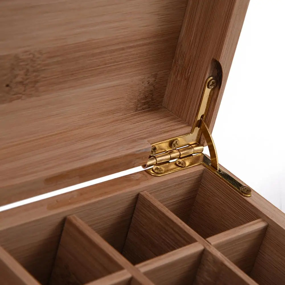 25 grids bamboo essential oil storage box organizer diy protective wooden case travel perfume bottles protect container