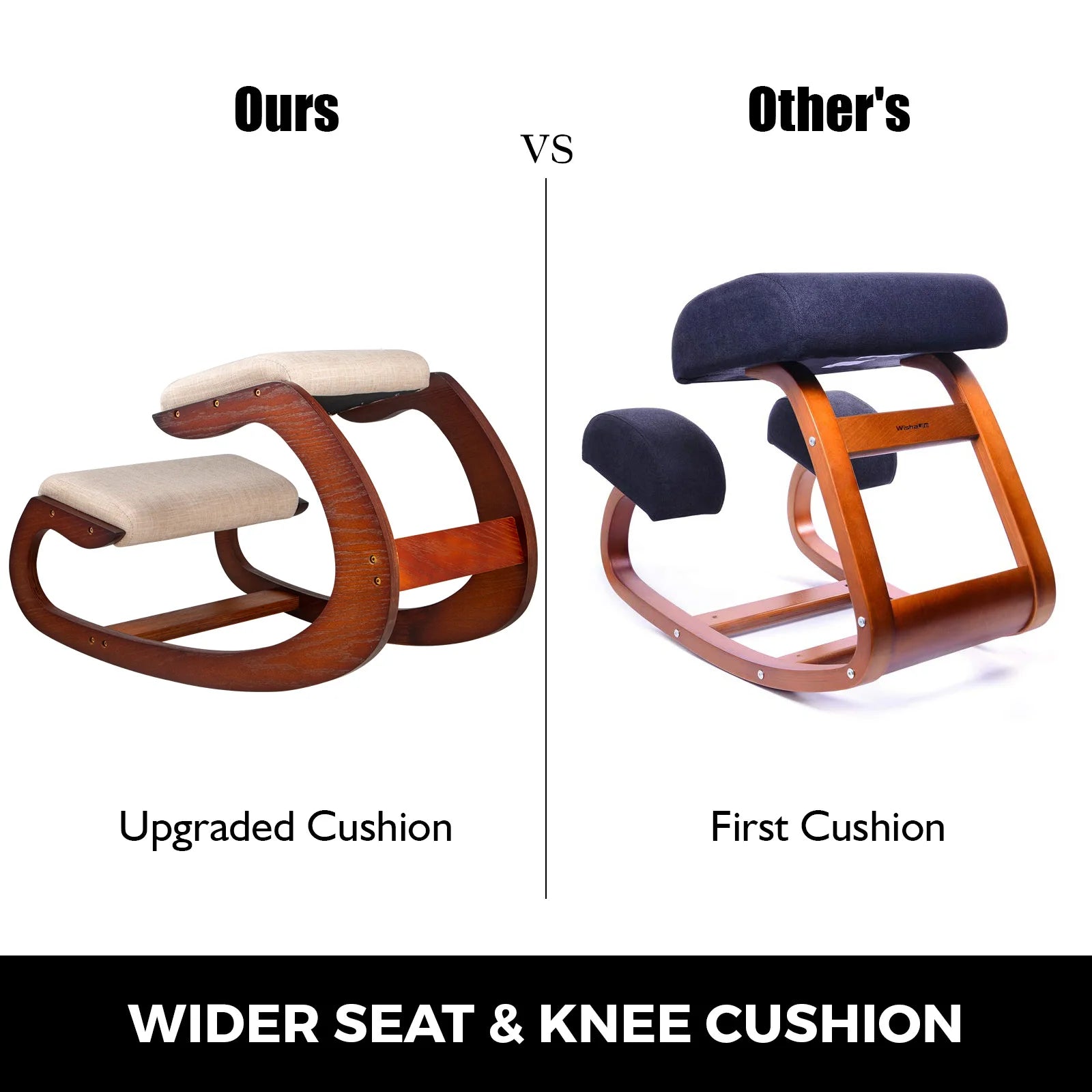 Succebuy ergonomic rocking wooden kneeling chair correct posture computer original home office furniture thick cushion