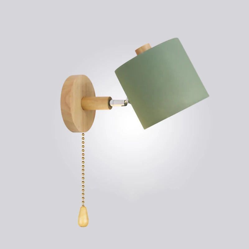 Nordic modern e27 led wall lamp with switch and eu us plug adjustable wood sconces light indoor home decor bedside