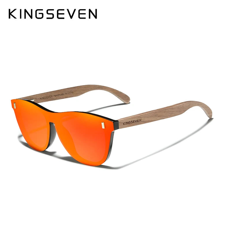 Kingseven handmade black walnut sunglasses wood polarized men women uv400 protection original accessories
