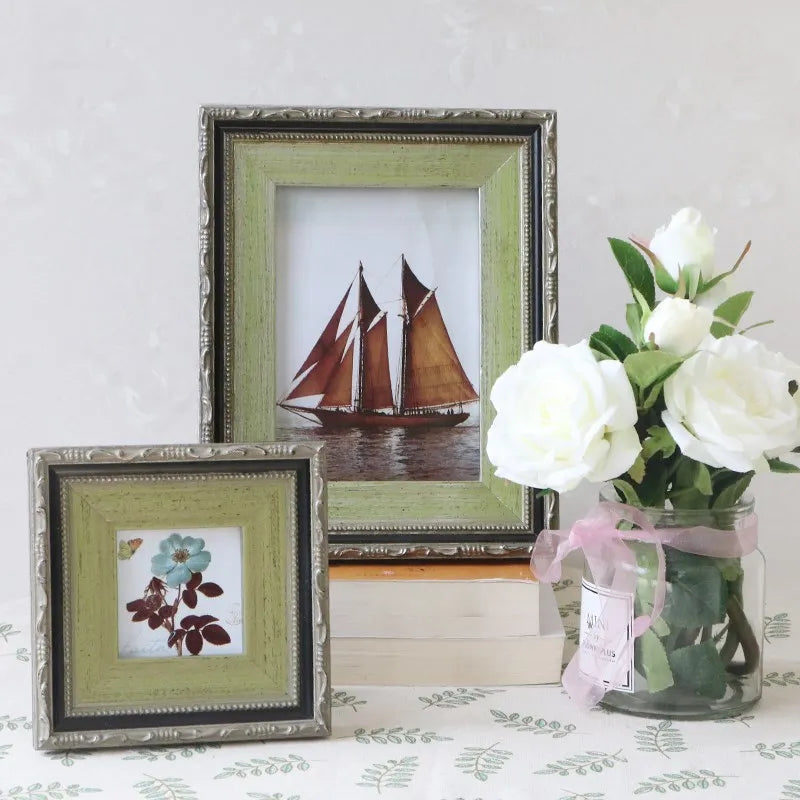 3-10 inch retro solid wood frame for family photos 1pc desktop decoration wedding photo picture painting hanging wall