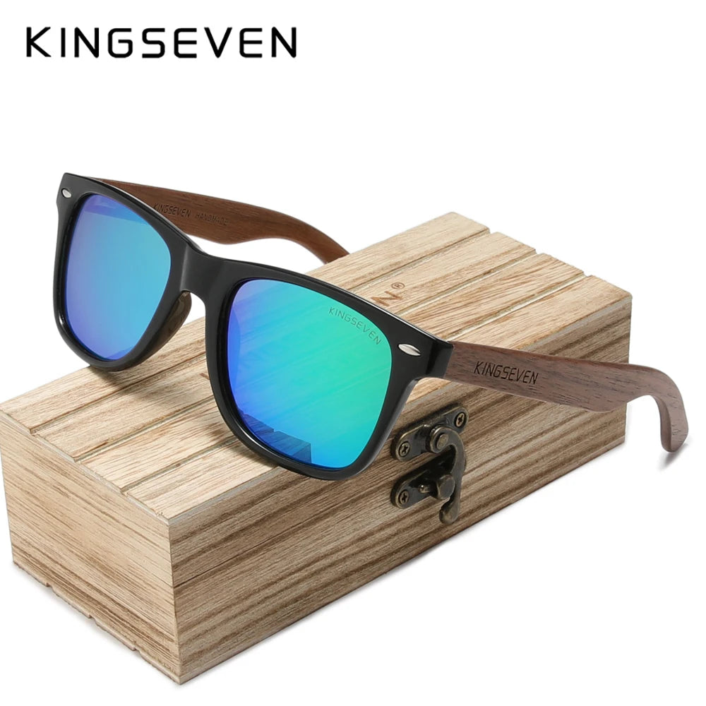Kingseven brand 2023 fashion handmade natural wooden sunglasses for men women polarized sun glasses uv400 mirror male