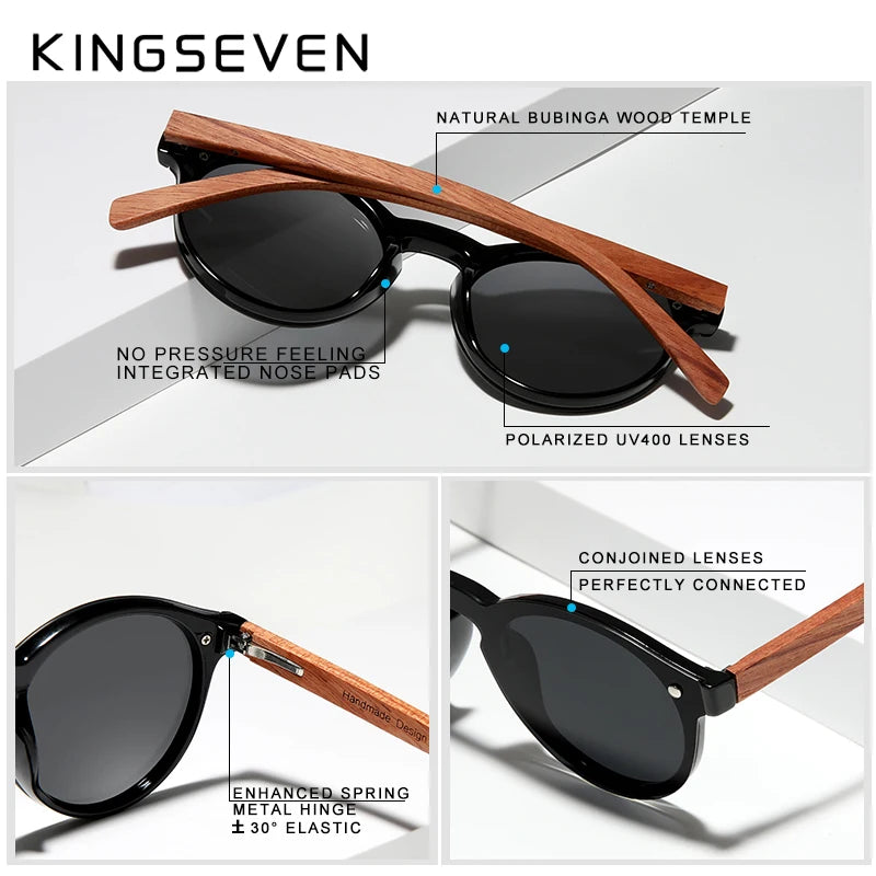 Natural wooden sunglasses kingseven bubinga men’s polarized glasses fashion sun original accessories