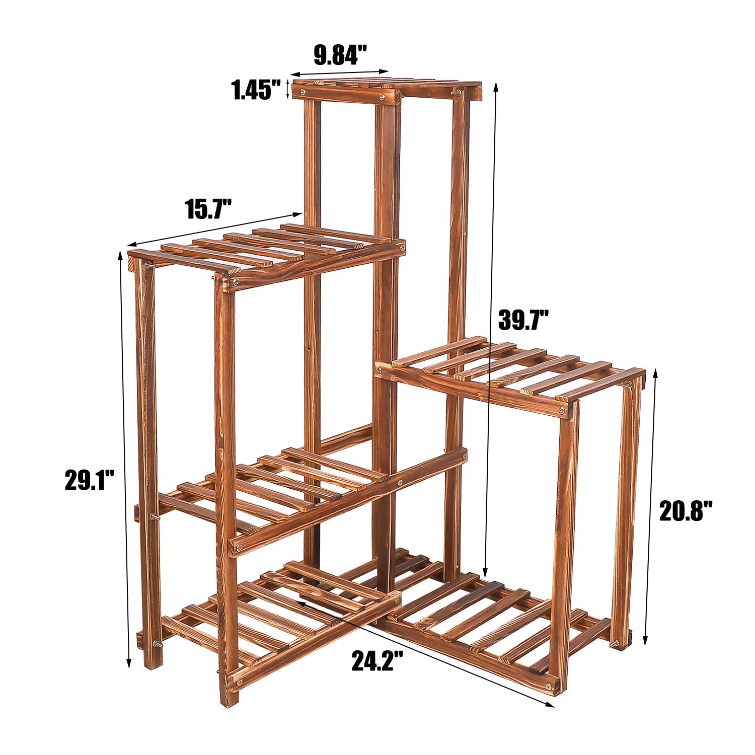 Plant corner stand 6 tier wood shelf indoor outdoor garden patio displaying shelves rack for flowers succulents planter