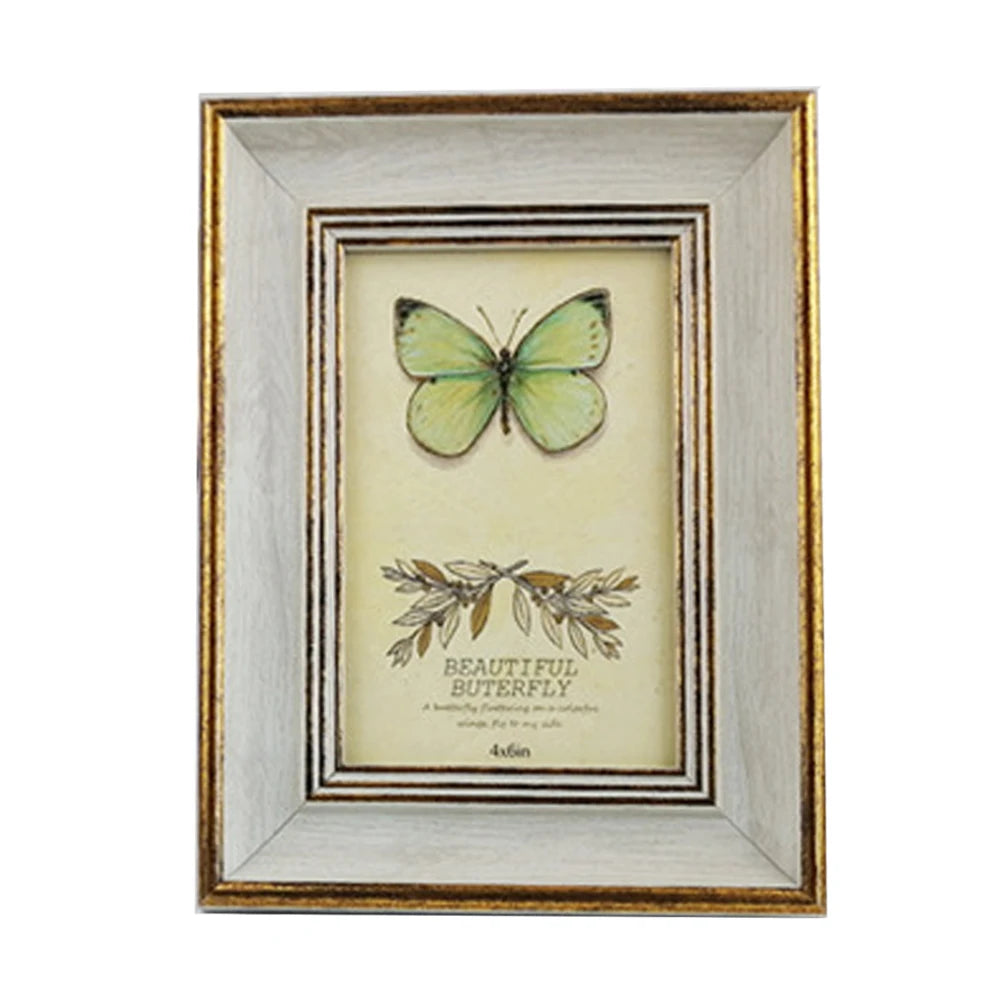 Wooden picture frame vintage portrait photo frames 6 inch 7 wedding anniversary retro landscape horizontal poster