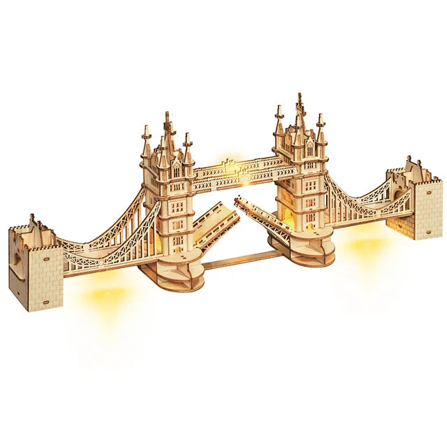 Robotime 3d puzzle wooden kits diy tower bridge big ben set eiffel model kit home decor birthday gifts - tg412 / china