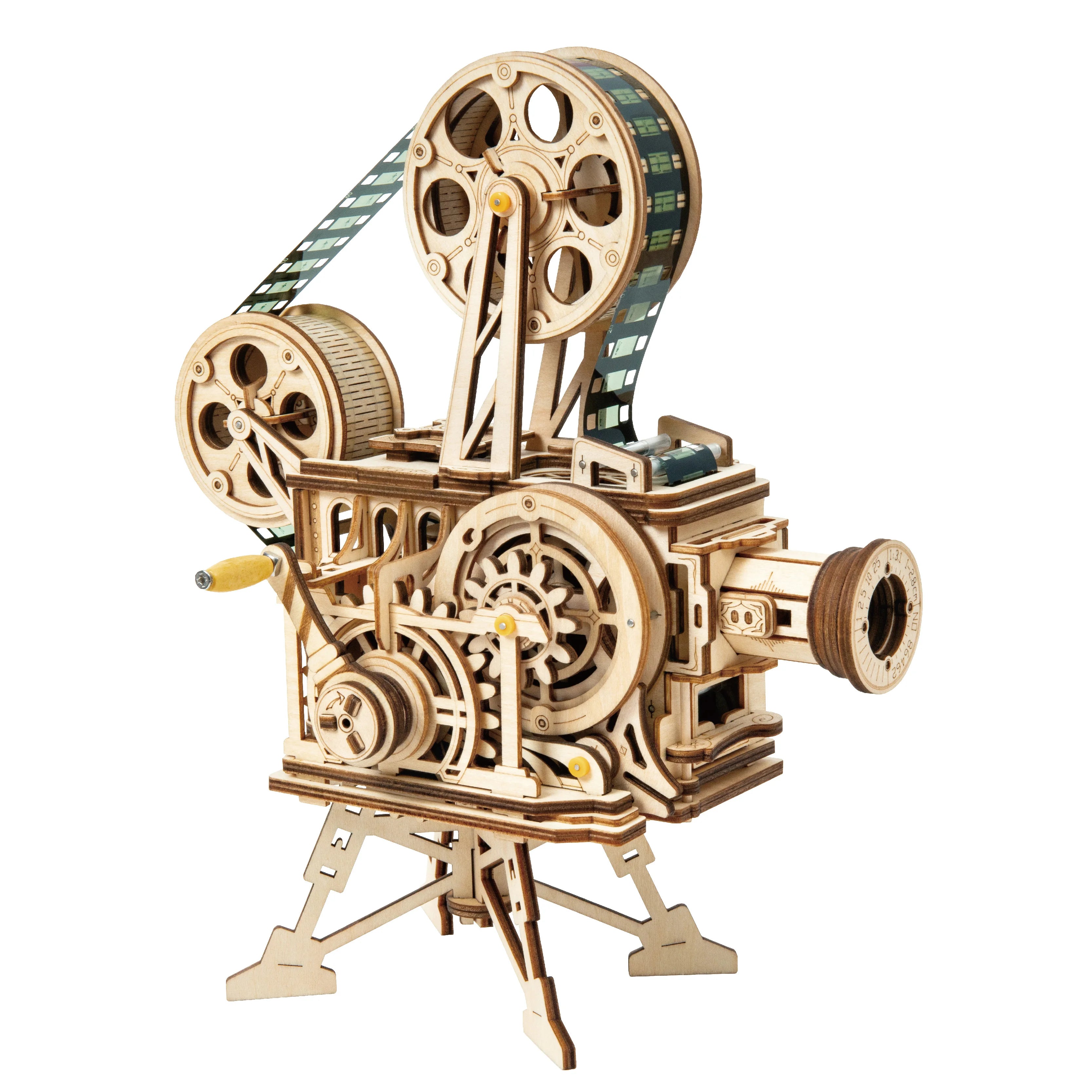 Robotime diy 3d wooden mechanical puzzle model building kits laser cutting action by clockwork gift toys for children