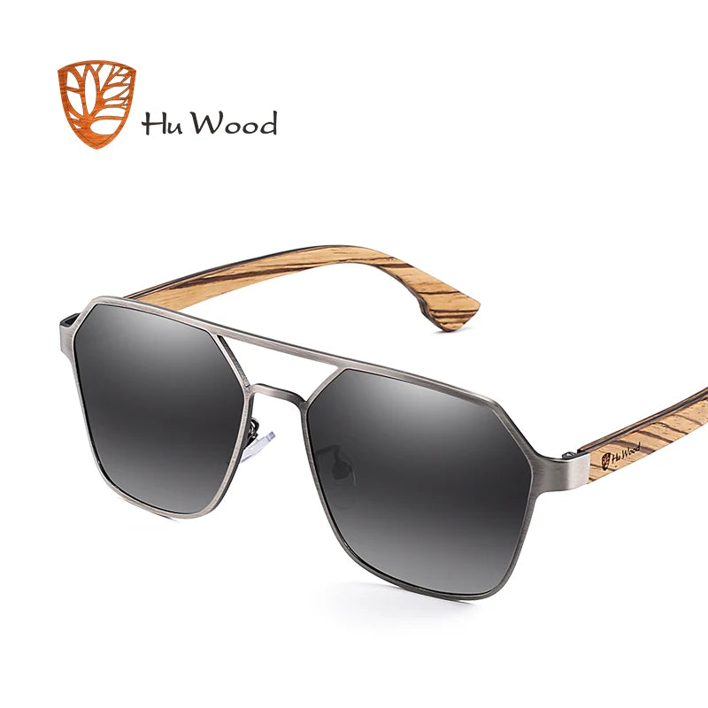 Hu wood polarized vintage men handmade wooden sunglasses uv400 protection fashion smoke sun glasses women gafas de sol