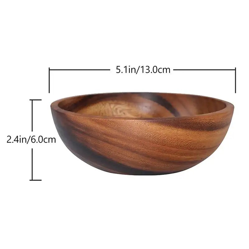 Salad bowl fruit decoration practical wooden household kitchen cutlery basin storage wholesale - 13x6cm