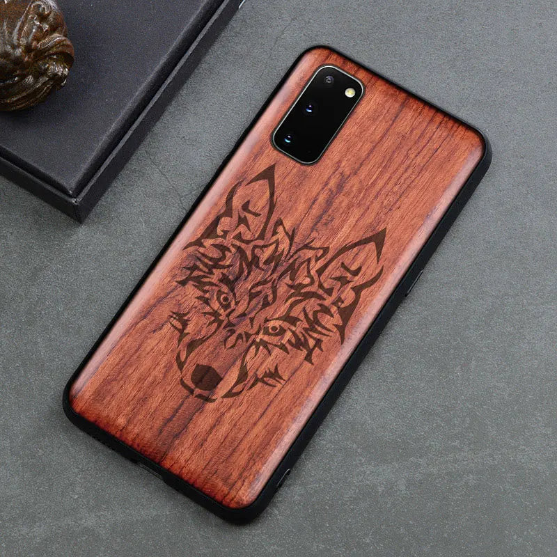 Natural wood wooden tpu case for samsung galaxy s25 ultra s24 s23 s21 s20 fe note20 cover phone shell skin bag - color