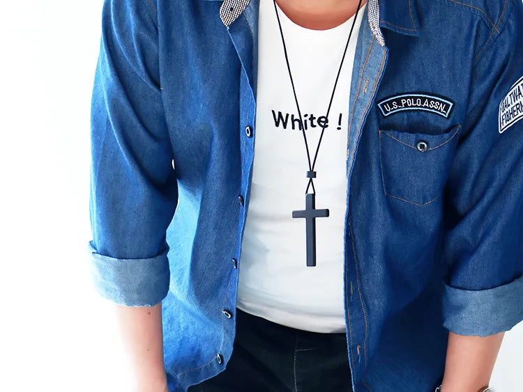 Christian sandalwood ebony necklace cross solid wood crafts jesus catholic rosarios catolicos