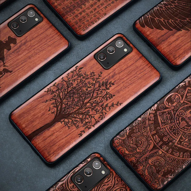 Natural wood wooden tpu case for samsung galaxy s25 ultra s24 s23 s21 s20 fe note20 cover phone shell skin bag