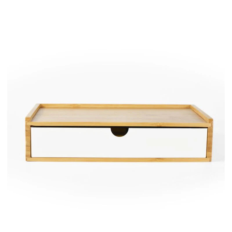 2025 new bamboo hotel toiletries storage organizer pull-out room tooth set box #0103