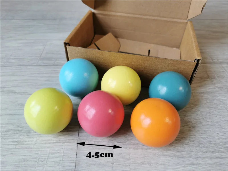 Kids wood rainbow arch stacker pastel building blocks semi-circle balls plate unpaint stacking toys - pastel ball 6