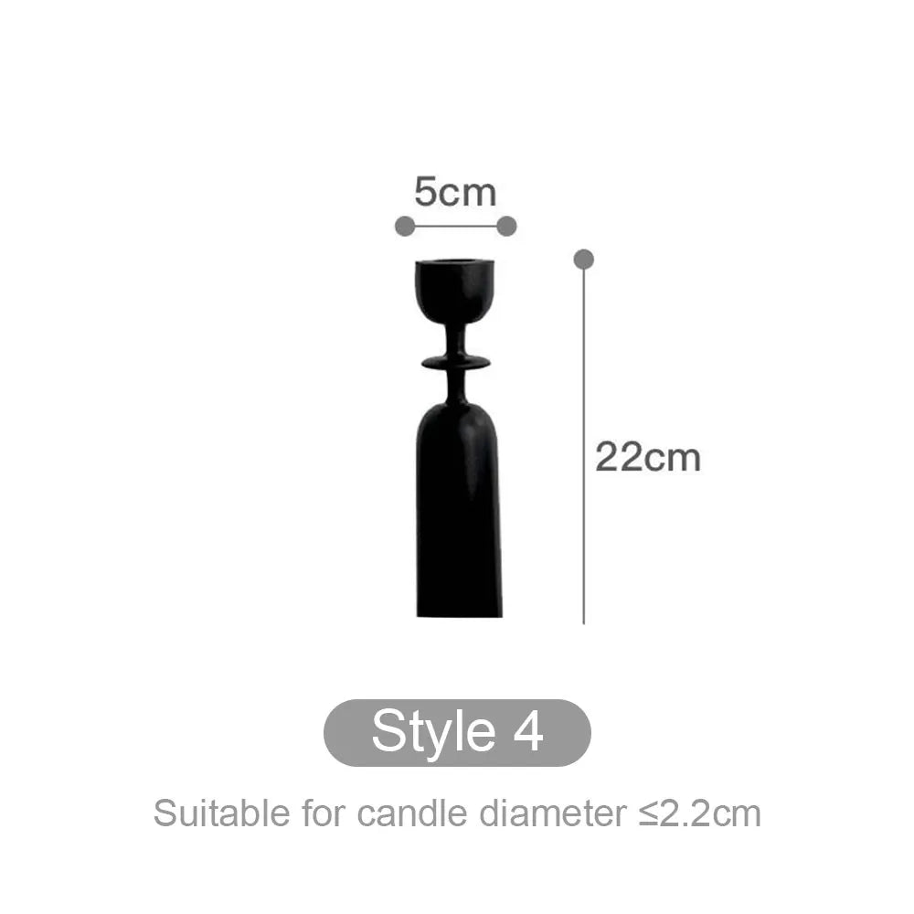 Black wooden minimalist candle holder home decor wedding decoration accessories candlesticks for candelabro centerpiece