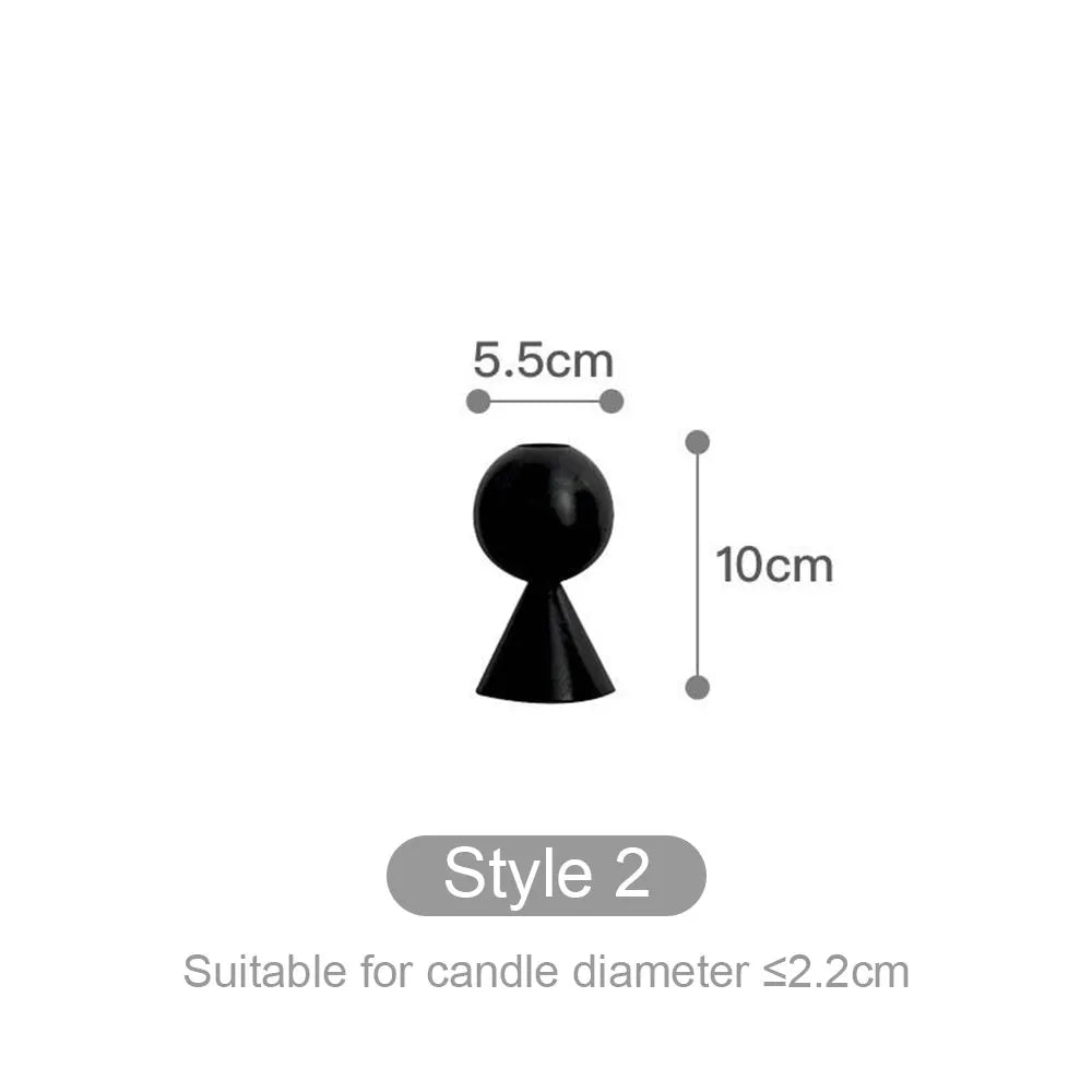 Black wooden minimalist candle holder home decor wedding decoration accessories candlesticks for candelabro centerpiece