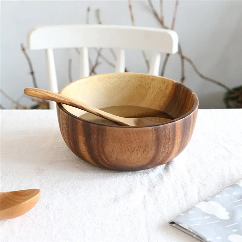 Salad bowl fruit decoration practical wooden household kitchen cutlery basin storage wholesale