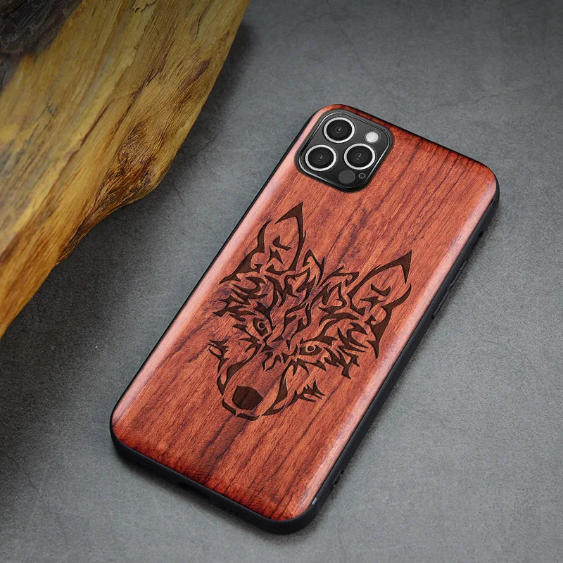 Real wood phone case for iphone 15 pro max shockproof wooden cover 11 12 13 14 xr xs 7 8 plus funda - color / for pro